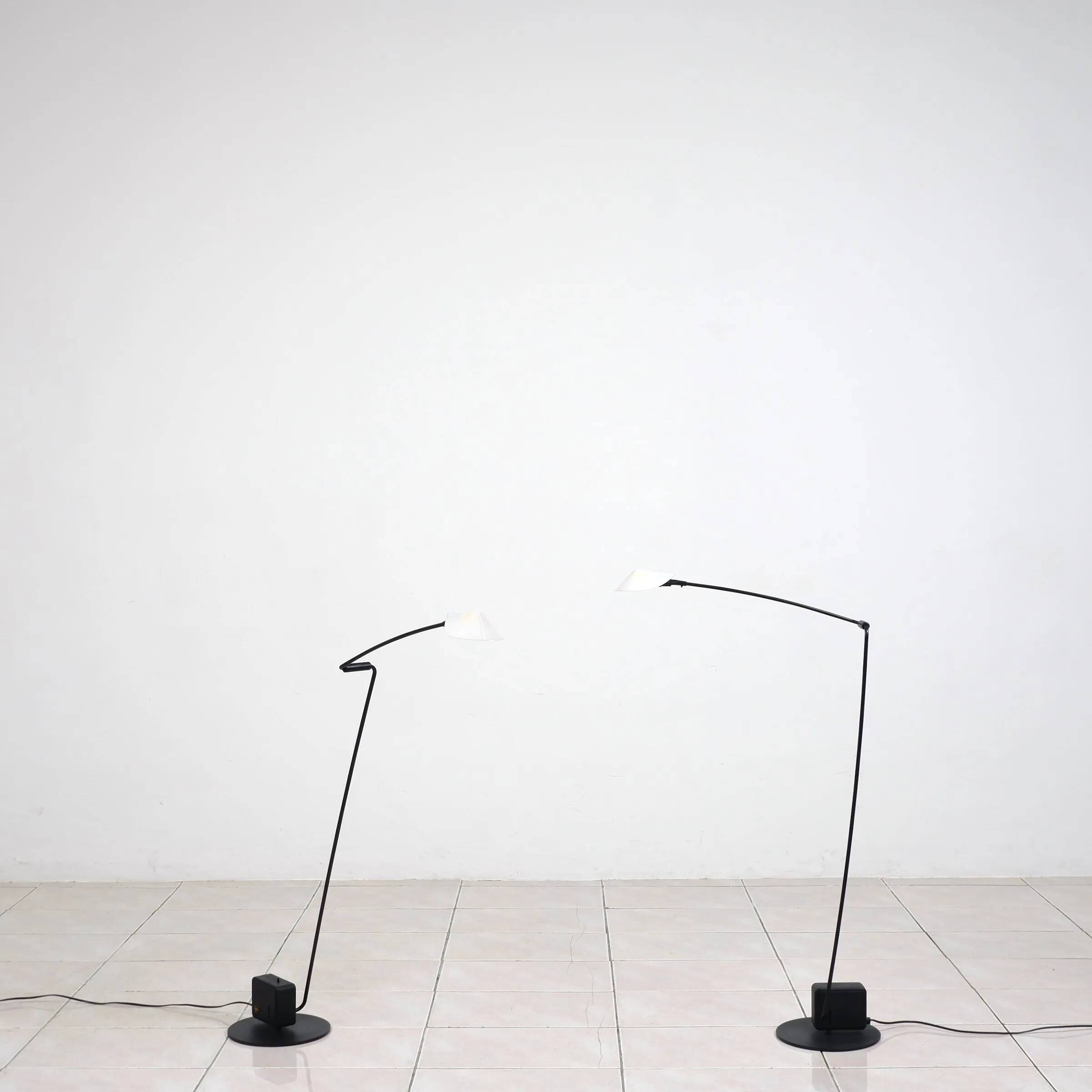 Set of 2 "Ambra" floor lamps by Valenti, Italy