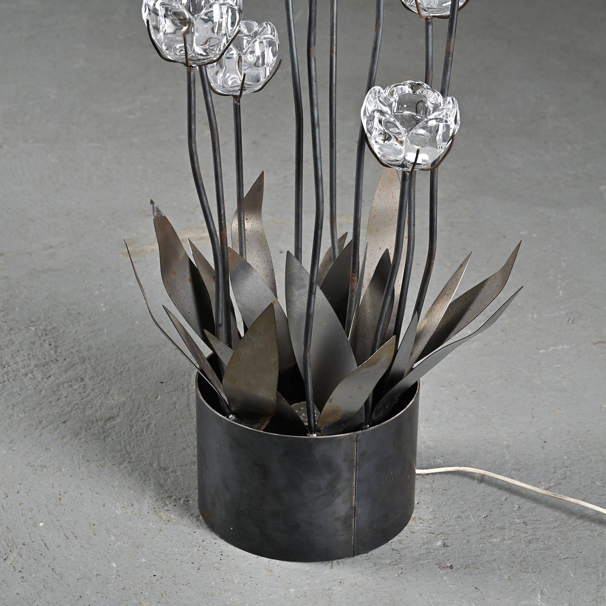 Sculptural floral lamp by Royal Copenhagen, Denmark, circa 1960.