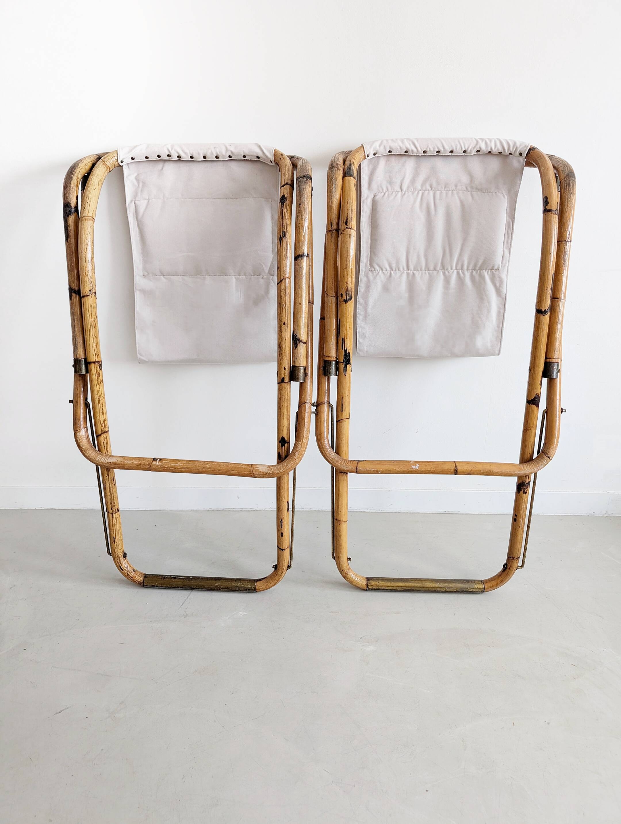 Set of 2 Italian deck chairs 1960s