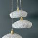 Vintage triple suspension lampshade in Clichy glass bench