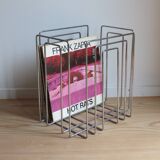1980s Willi Glaeser Chrome Magazine Rack Record Rack Swiss Midcentury Style