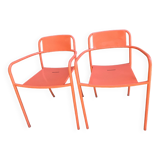 Tolix patio coral chairs
