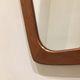 Asymmetrical vintage Scandinavian mirror in 60s teak 36x64cm