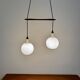 Danish Opaline and Teak Cascading Lamp by Nordisk Solar