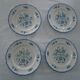 4 flat plates Keller & Guerin Luneville décor flowers Passionflower blue faience old