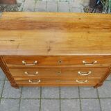 18th-century Louis XVI low walnut commode.