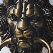Antique Lion Head Door Knocker/Knocker, with Antique Bronze Patina 16 x 12 cm