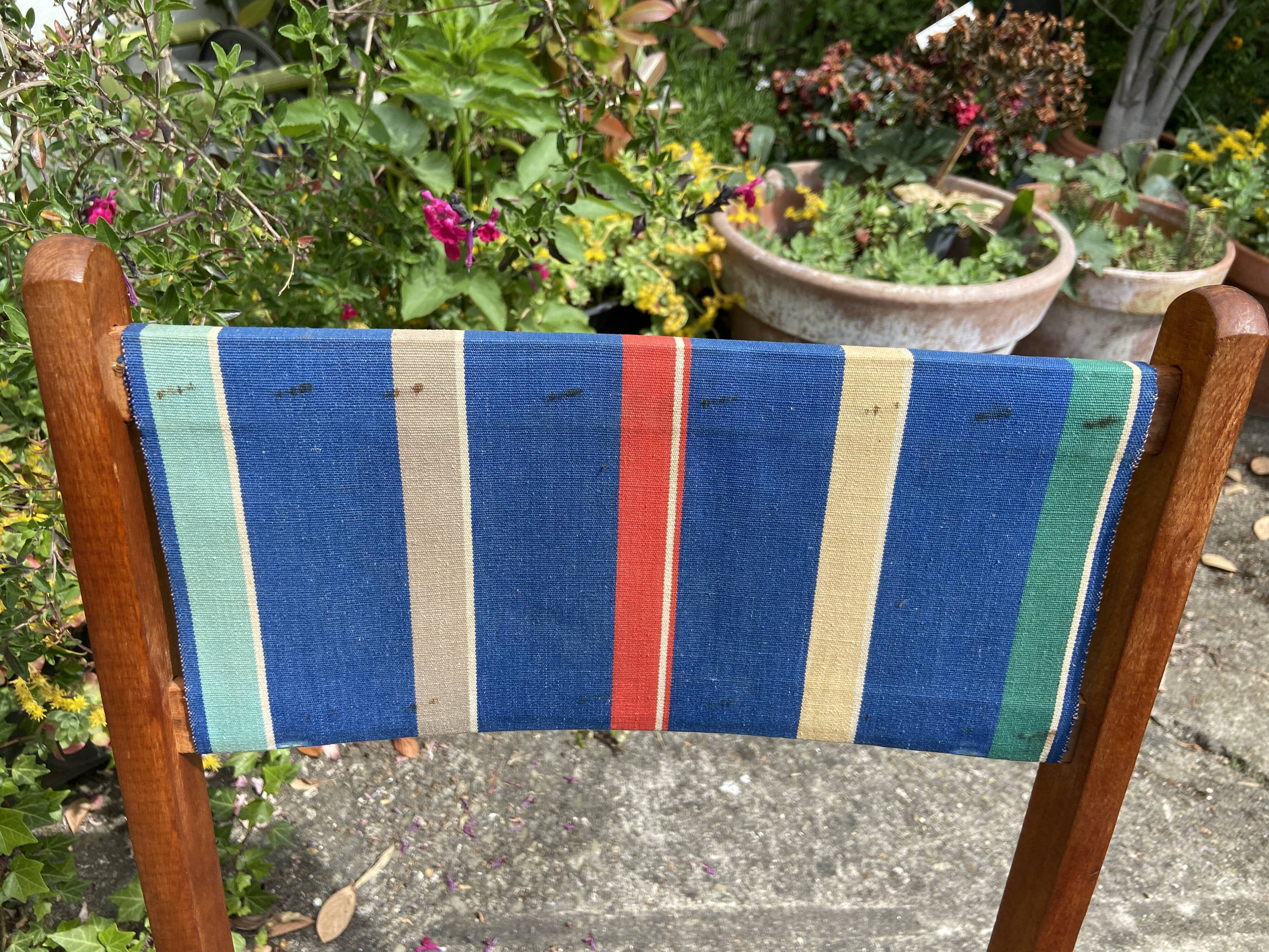 PRODUCT BHV - Folding chair wood and canvas 1960 vintage