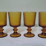 Vintage Codec Una Amber Stemmed Glasses