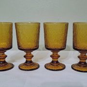 Vintage Codec Una Amber Stemmed Glasses