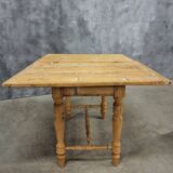 Antique pine table, folding and rotating
