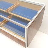 Vintage glass counter / desk with drawers made in the 1970s