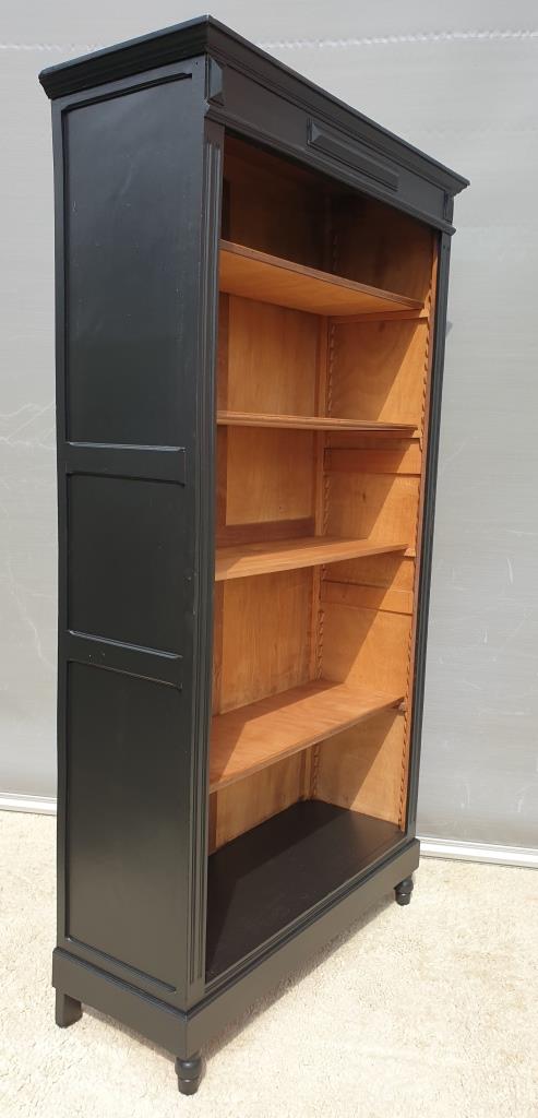 Open bookcase XIXth lacquered black