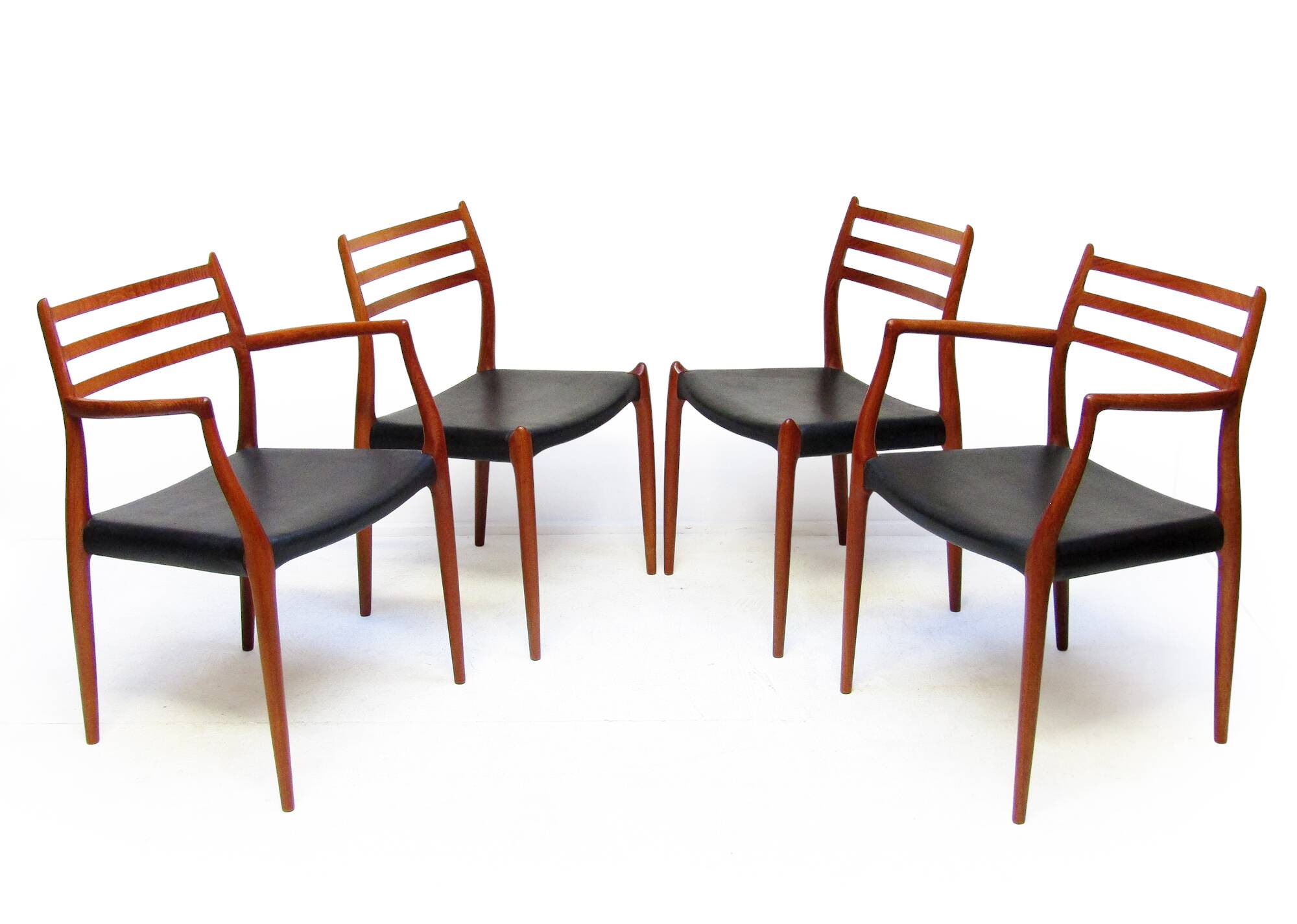 Set of Four 1950s Danish Model 62 and Model 78 Dining Chairs by Niels Molle