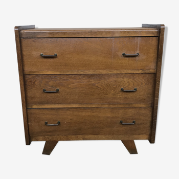 Chest of drawers oak clear compass design 1950 feet