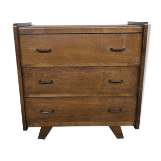 Chest of drawers oak clear compass design 1950 feet
