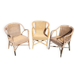 Old wicker armchairs