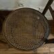 Pair of antique caned bistro chairs stamped Fischel