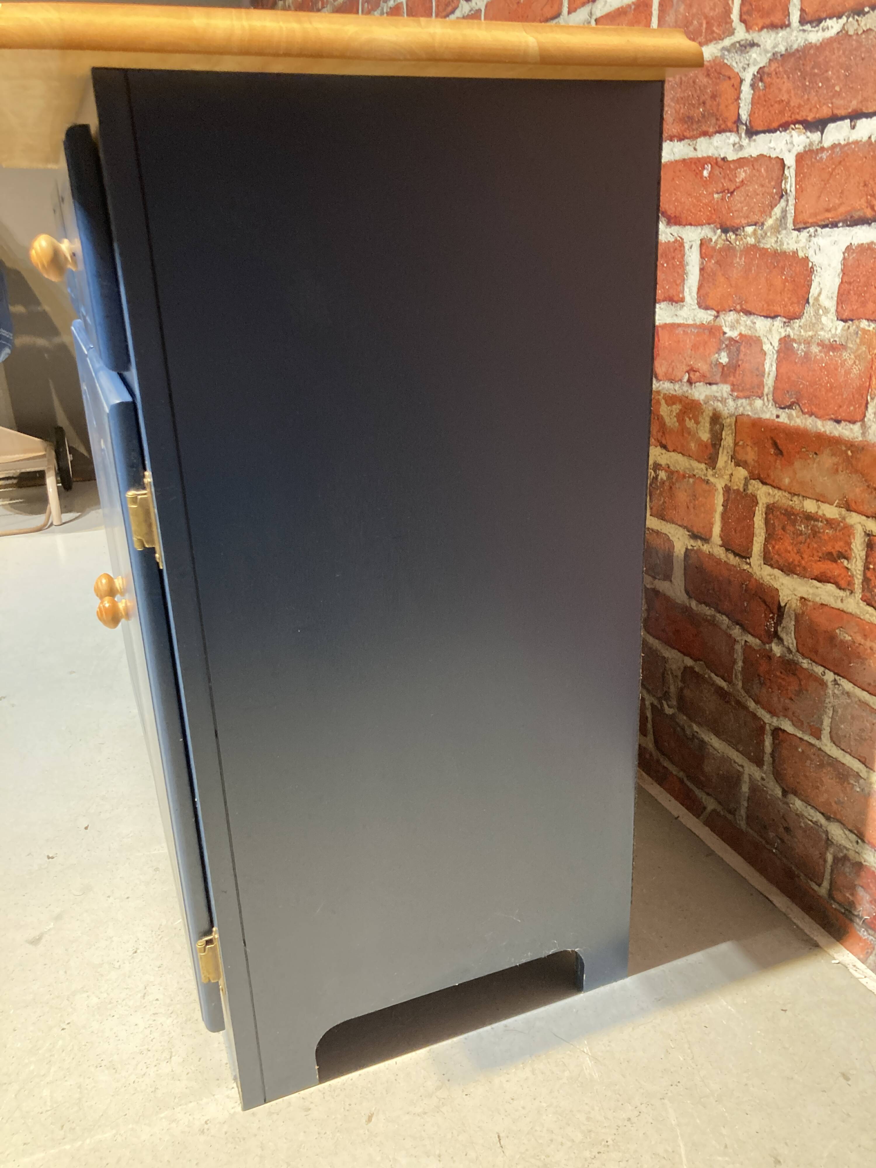 Blue painted wooden dresser