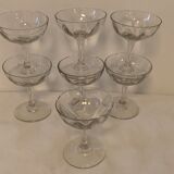 Lot de 7 coupes à champagne en cristal