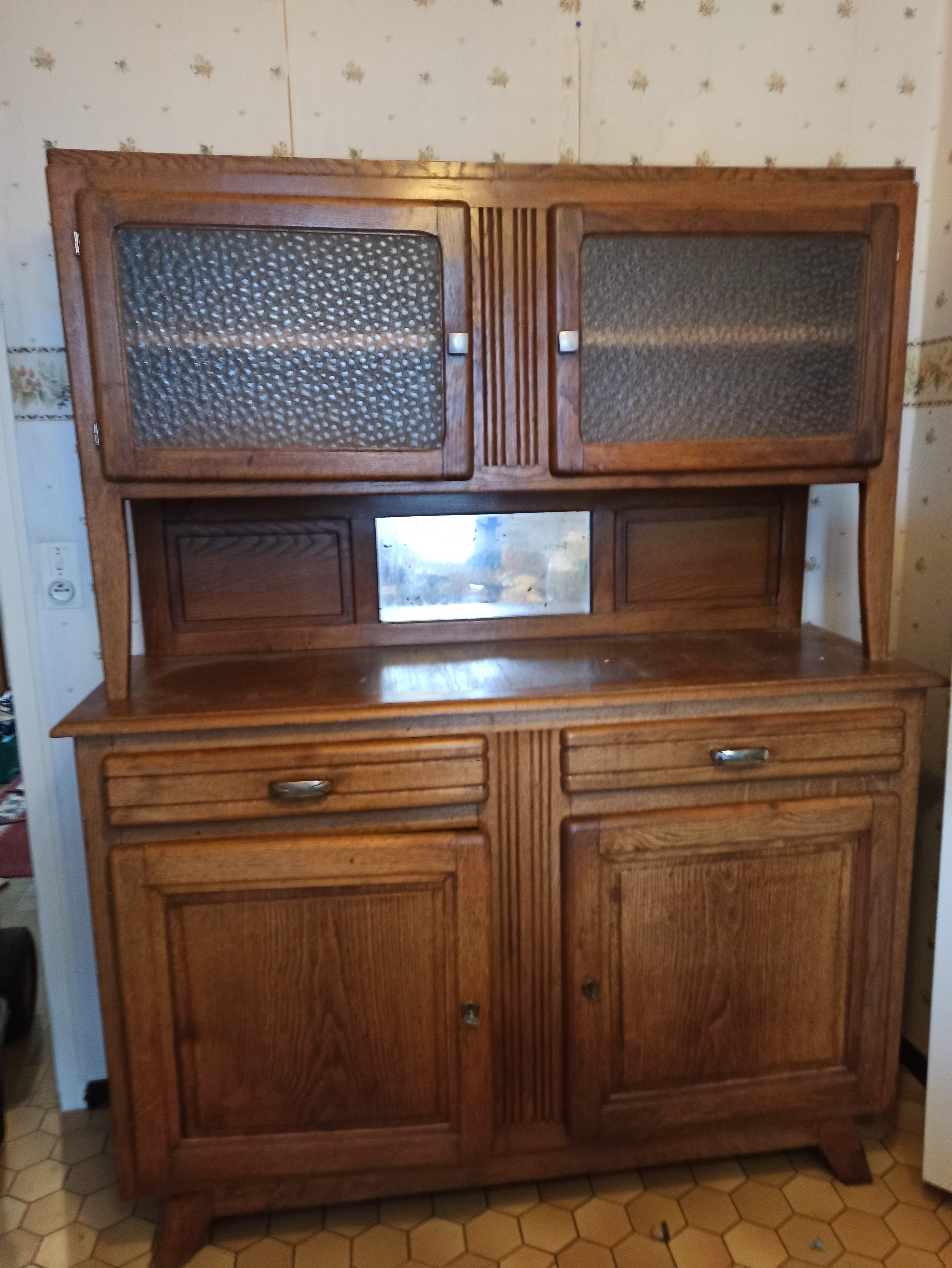 Oak sideboard kitchen glass doors