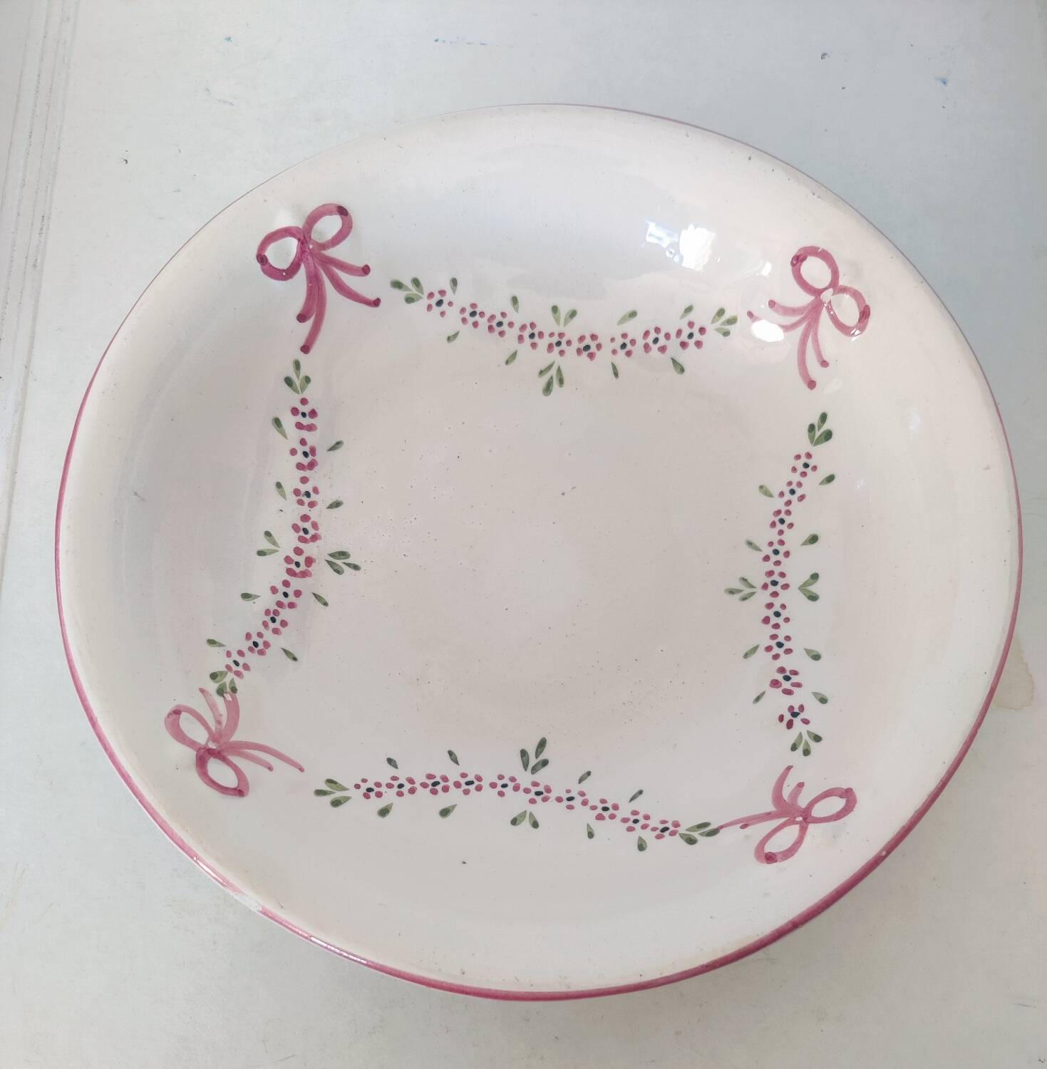 Saladier plat creux romantique vintage