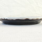 Plate cul noir 19 eme in faience of rouen de la metairie