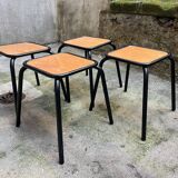 4 black school stools