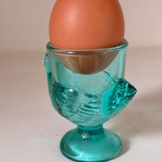 Coquetier poule en verre