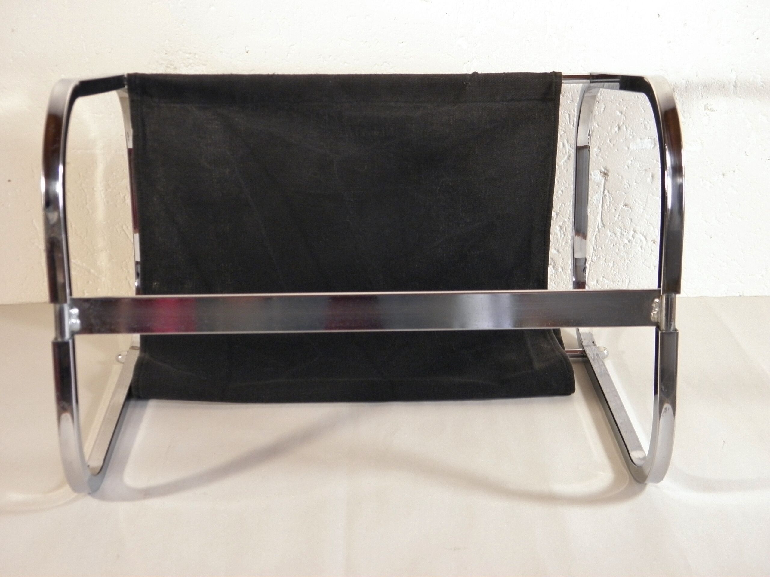 Chrome and fabric magazine holders 1970