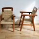Pair of children's armchairs in rope, attributed to Audoux Minet.