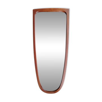 Teak wall mirror, organic shape, Denmark 1960s