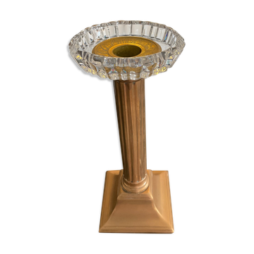 Bougeoir en cristal de Baccarat et cuivre