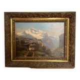 Old painting: oil on canvas - landscape