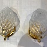 Pair of wall lamps Murano glass sheet