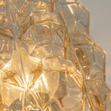 Large amber wall lamp in bubble glass by Helena Tynell, Limburg, Germany.