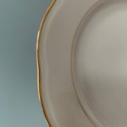 Series of 11 old flat plates in white porcelain and gold edging