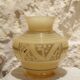 Yellow glass vase with Art Deco decoration signed D'Argyl circa 1930