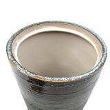 Mid-century style dark green ceramic vase, Gabriele Bucci Italy ca. 2000s