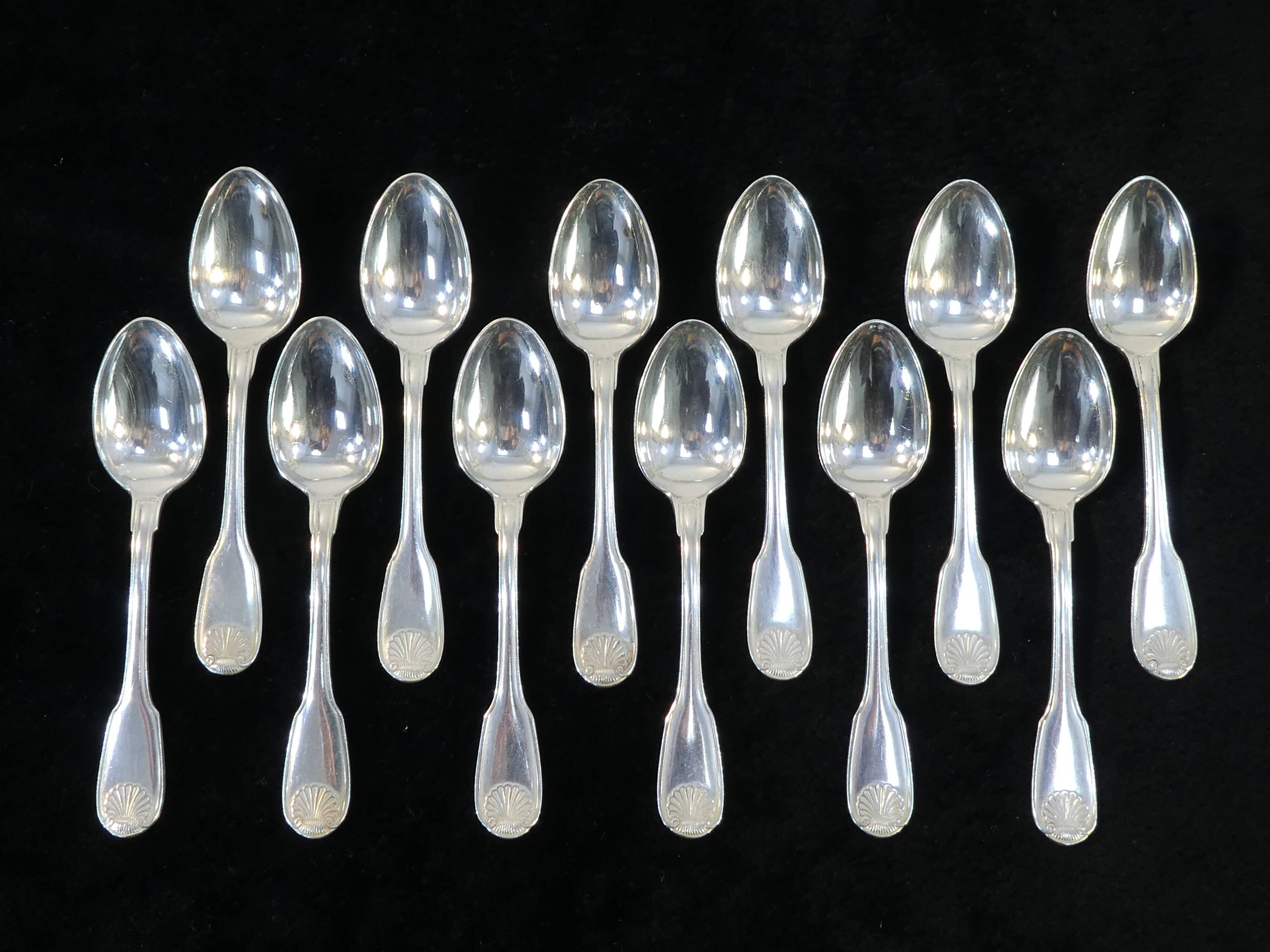 12 mocha spoons christofle model vendome