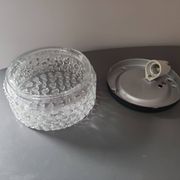 Ceiling lamp wall lamp globe glass molded metal base space age vintage