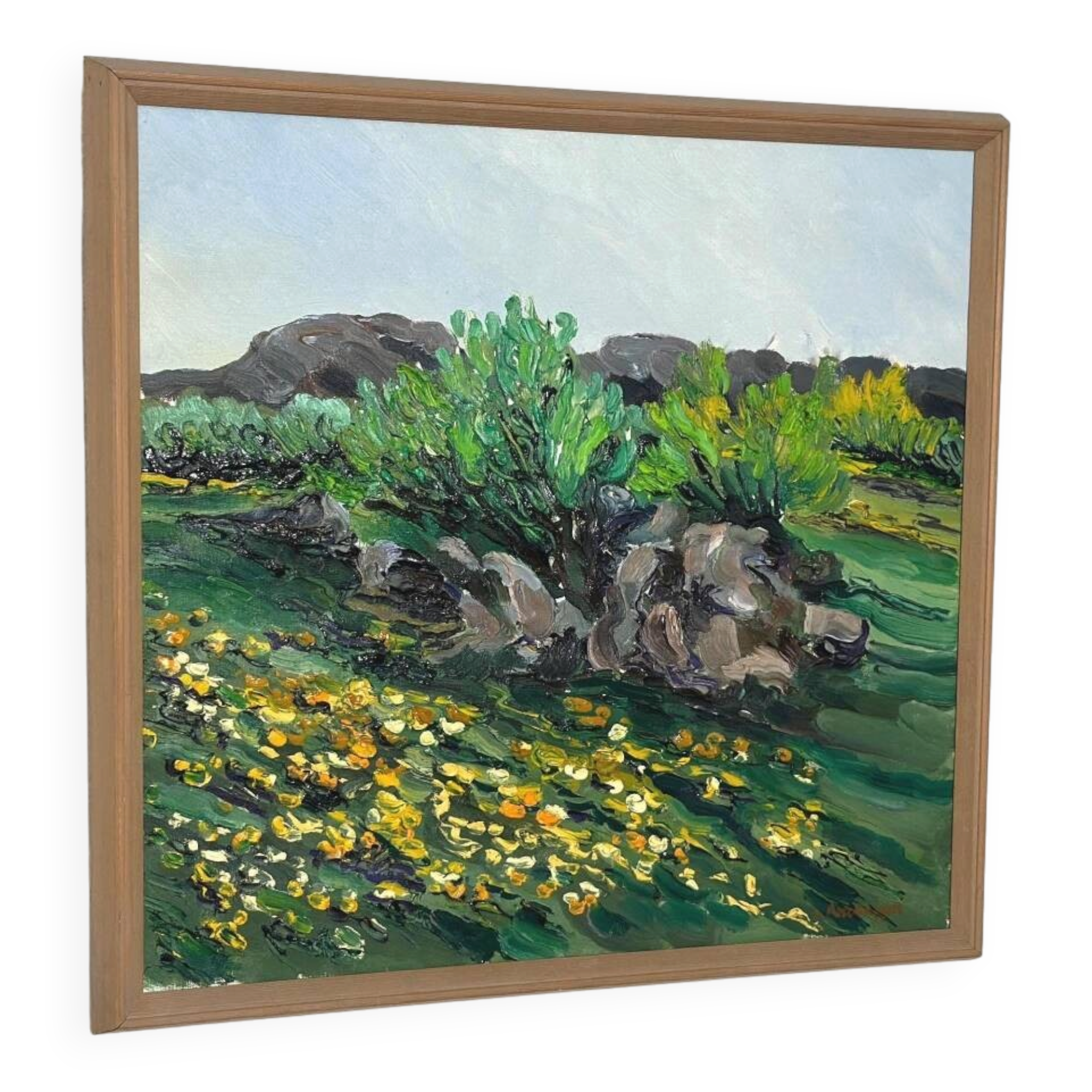 Swedish oil on canvas – “flowers” by lars "bjönni" andersson