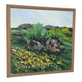 Swedish oil on canvas – “flowers” by lars "bjönni" andersson