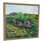 Huile sur toile suédoise – “fleurs” par lars "bjönni" andersson