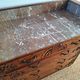 Art Deco commode with marble top, vintage antique furniture.