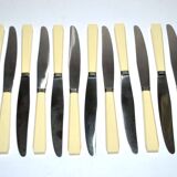 Set of 12 vintage knives in ivory resin by louis springer strasbourg 19.5cm