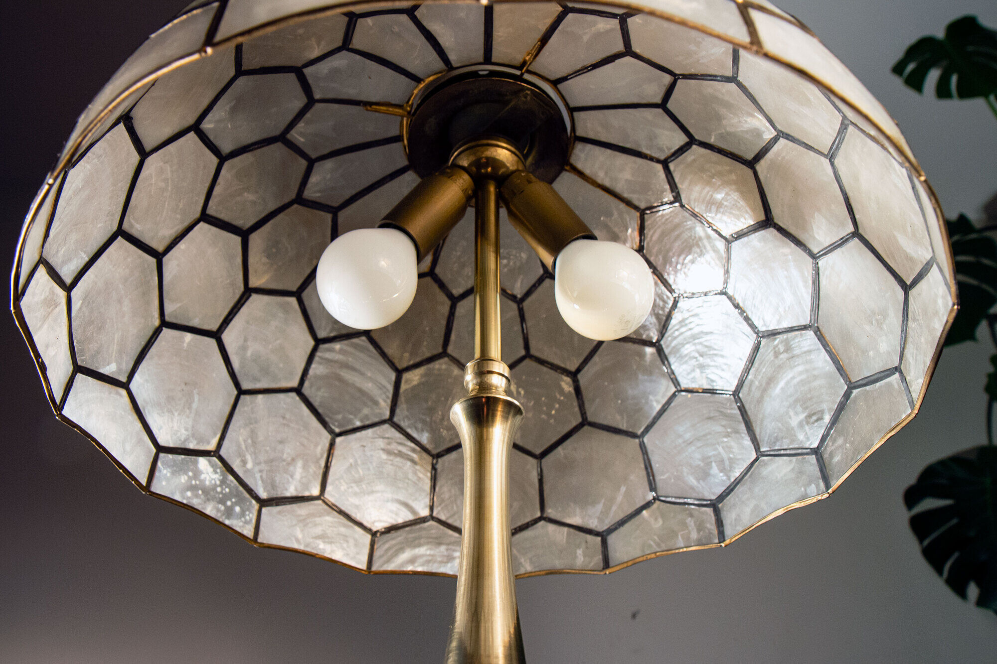 Brass and mother-of-pearl lamp 1960-70
