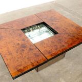Paul michel burl wood multi functional coffee table and dry bar