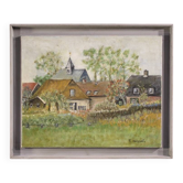 Dutch painting of a view of houses in Impressionist style