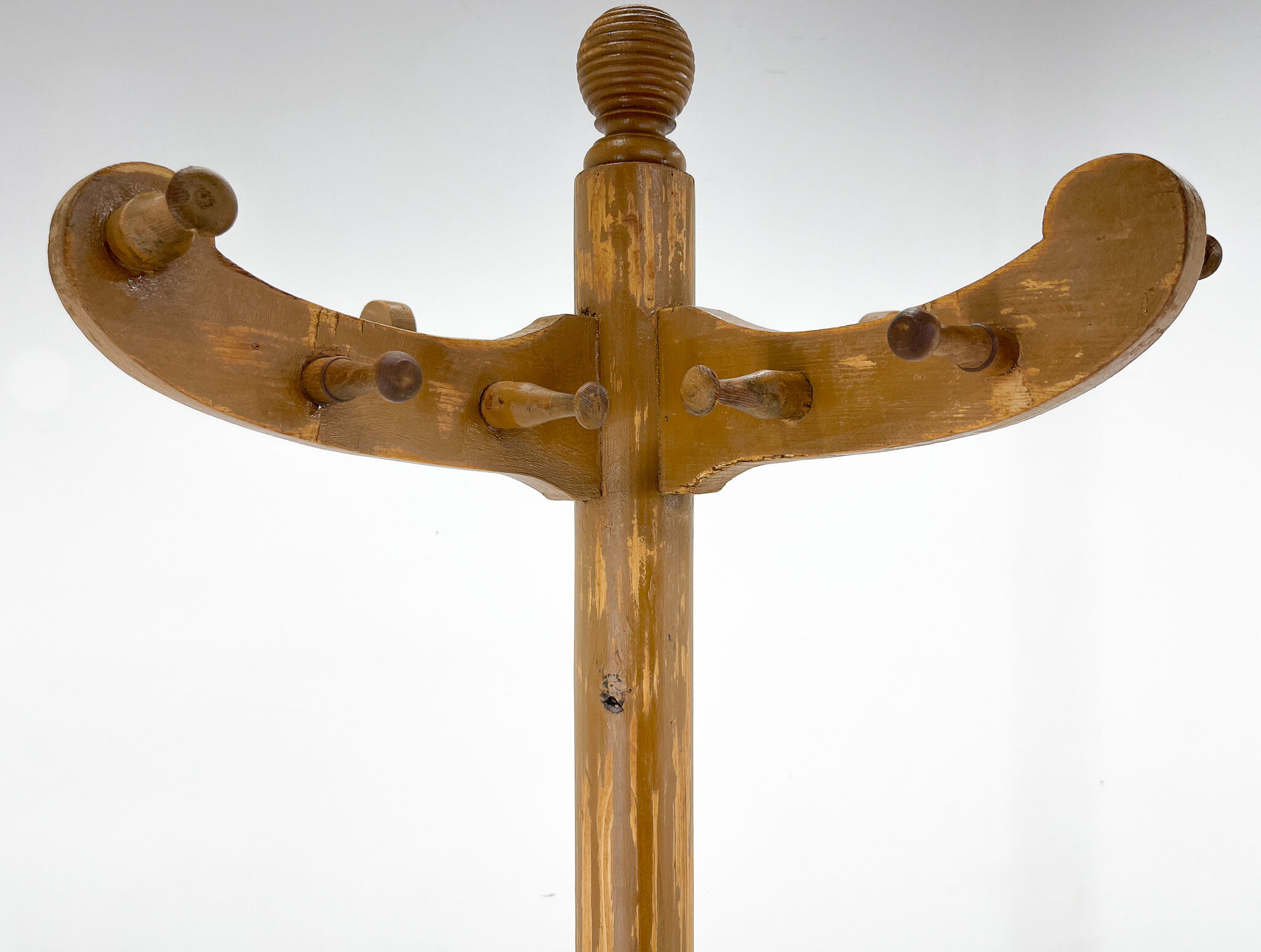 Vintage all-wood coat stand, Czechoslovakia, 1950's